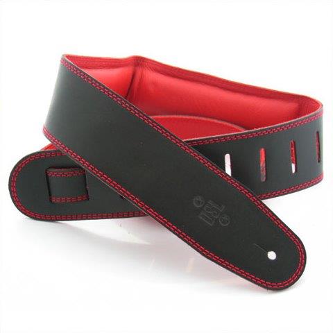 2.5 INCH PADDED GARMENT STRAP BLACK/RED