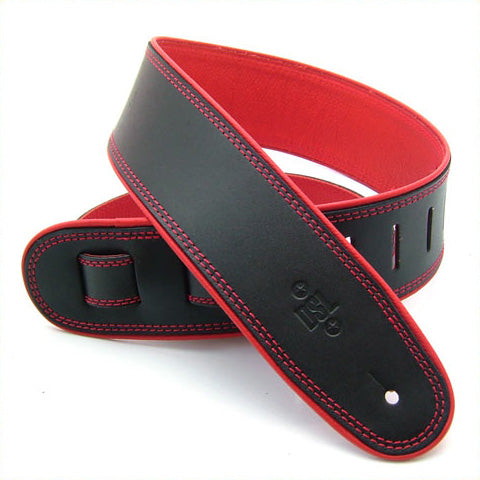 2.5 INCH ROLLED EDGE GARMENT STRAP BLACK/RED