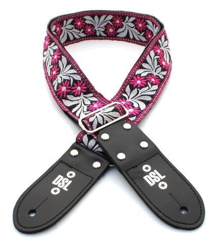 2 INCH JACQUARD WEBBING STRAP FLOWER FUCHSIA