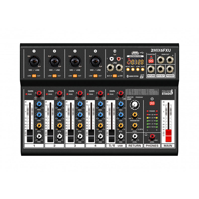 Italian Stage 2MIX6FXU 6-Channel Stereo Mixer