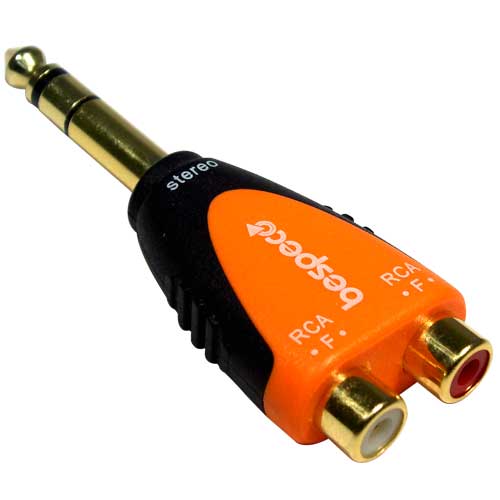 RCA 2 X FEMALE -> 6.3MM STEREO JACK MALE
