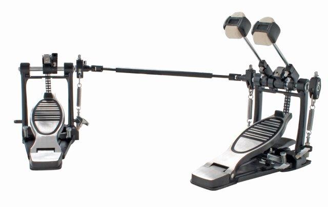 DOUBLE BASS DRUM PEDAL HEAVY DUTY BLACK CAST FRA