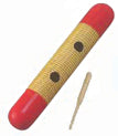 Standard Wooden Cylinder Guiro with Red Ends