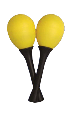 HANDLE EGG MARACAS 45G YELLOW PR