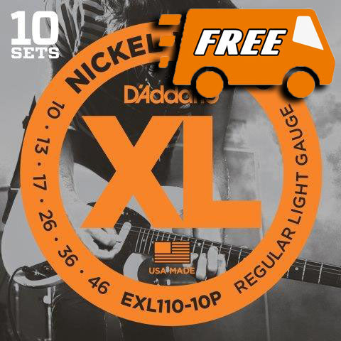 D'ADDARIO EXL110 10 PACK - NICKEL WOUND 10/46 ELECTRIC STRING SETS