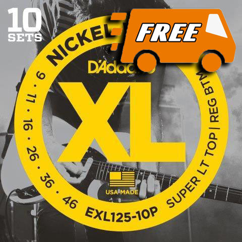 D'ADDARIO EXL125 10 PACK - NICKEL WOUND 09/46 ELECTRIC STRING SETS