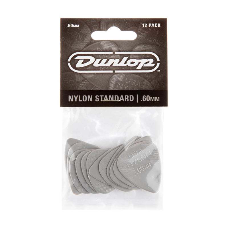 DUNLOP NYLON STANDARD GREYS PLAYER PACK (12 PICKS) - 0.60mm