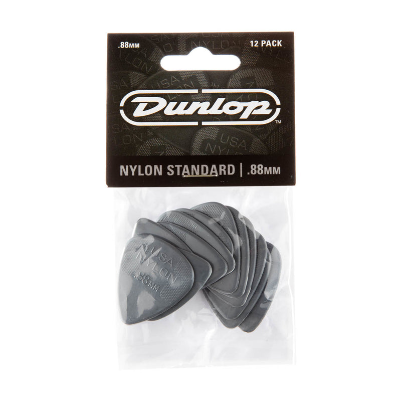 DUNLOP NYLON STANDARD GREYS PLAYER PACK (12 PICKS) - 0.88mm