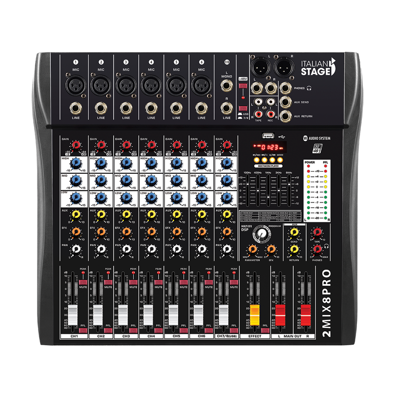 Italian Stage 2MIX8PRO 8-Channel Stereo Mixer