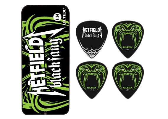 0.94MM Hetfield Black Fang Pick Tin With 6 Picks