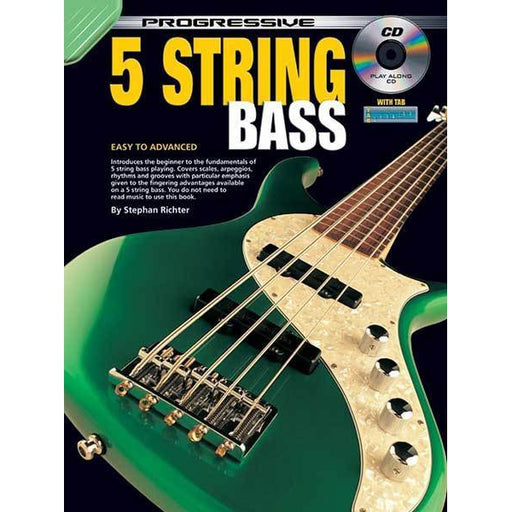 Progressive 5 String Bass Book/CD - Arties Music Online
