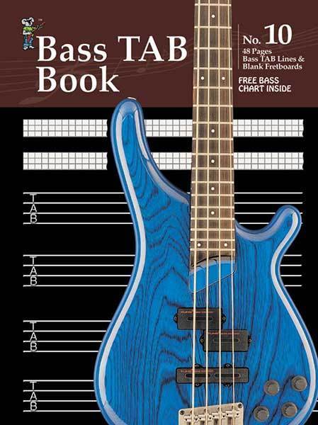 Progressive Manuscript Book 10 Bass Tab. 48-Pages/Bass Tab Lines/Blank Fretboards - Arties Music Online