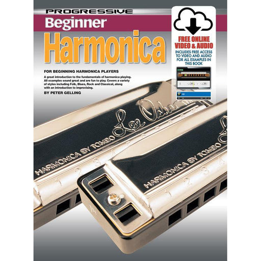 Progressive Beginner Harmonica Book/Online Video & Audio - Arties Music Online