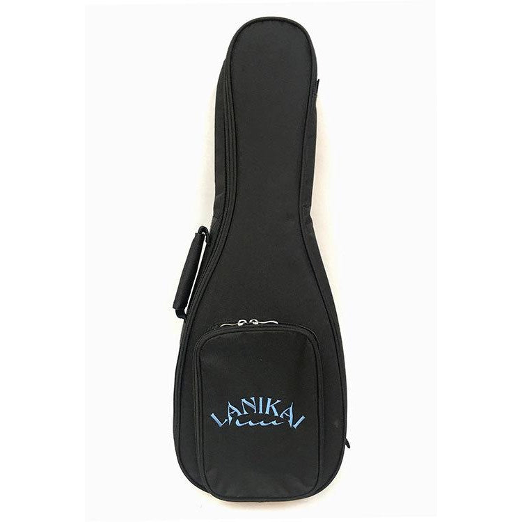 Lanikai Deluxe Soprano Ukulele Gig Bag in Black with Front Zipper Pocket - Arties Music Online