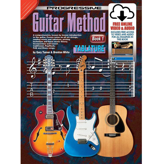 Progressive Guitar Method Book 1 Tablature Book/Online Video & Audio