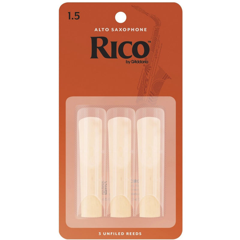 Rico Alto Saxophone Reeds - Size 1.5 (3 Pack)