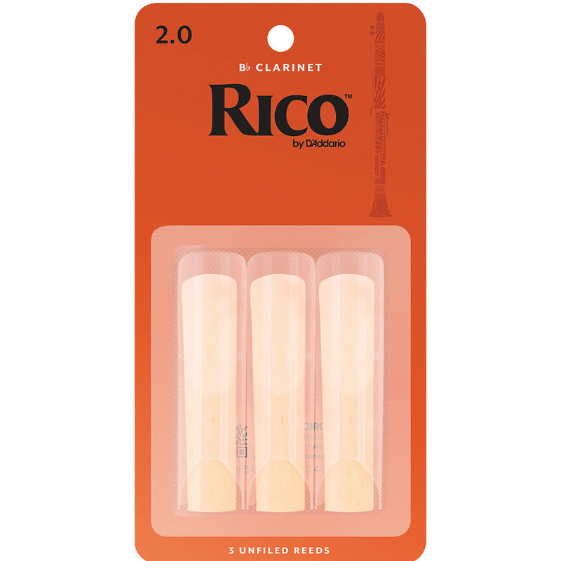 Rico Bb Clarinet Reeds - Size 2.0 (3 Pack)