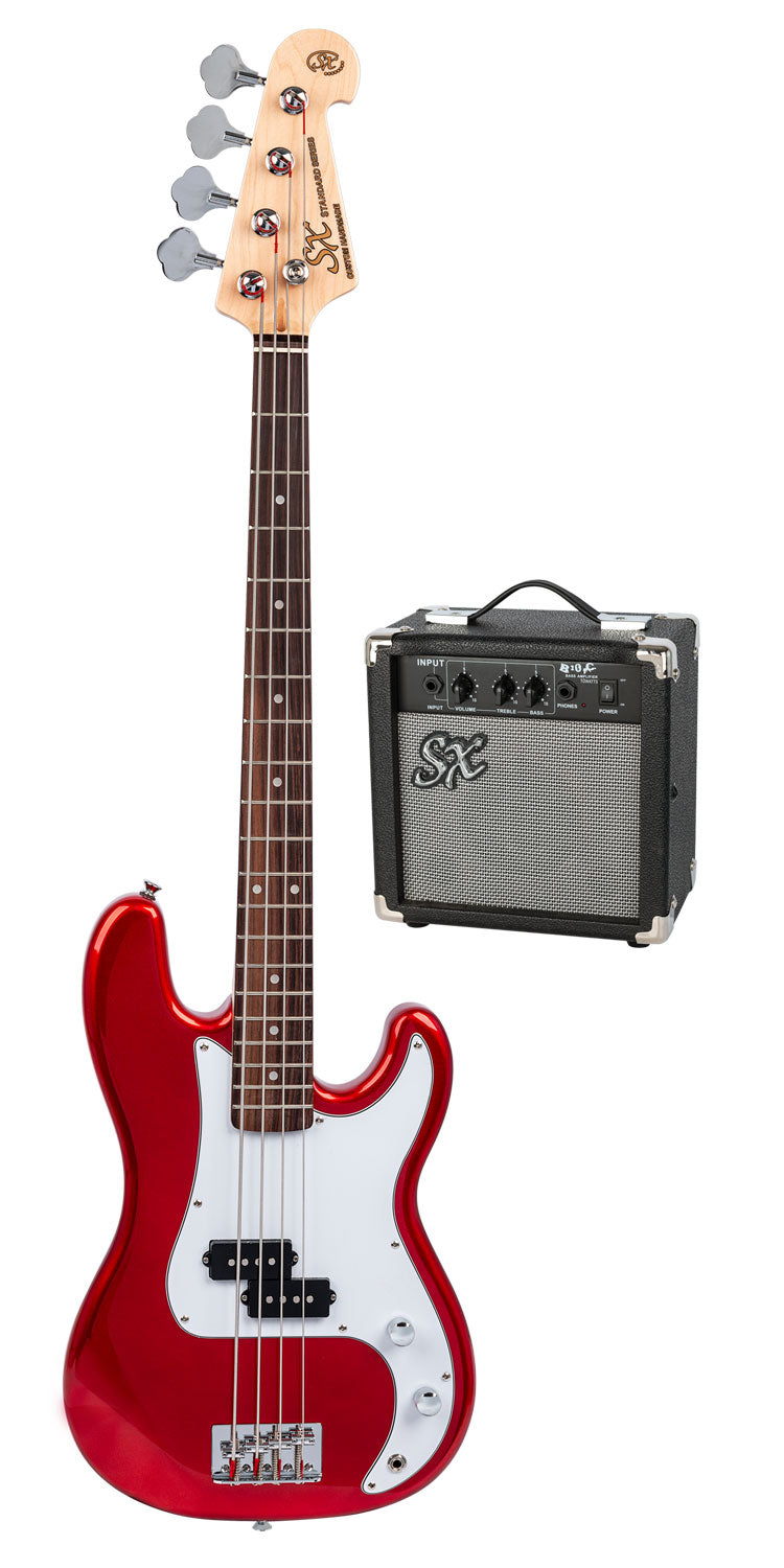 SX 3/4 P Bass Guitar Pack in Red