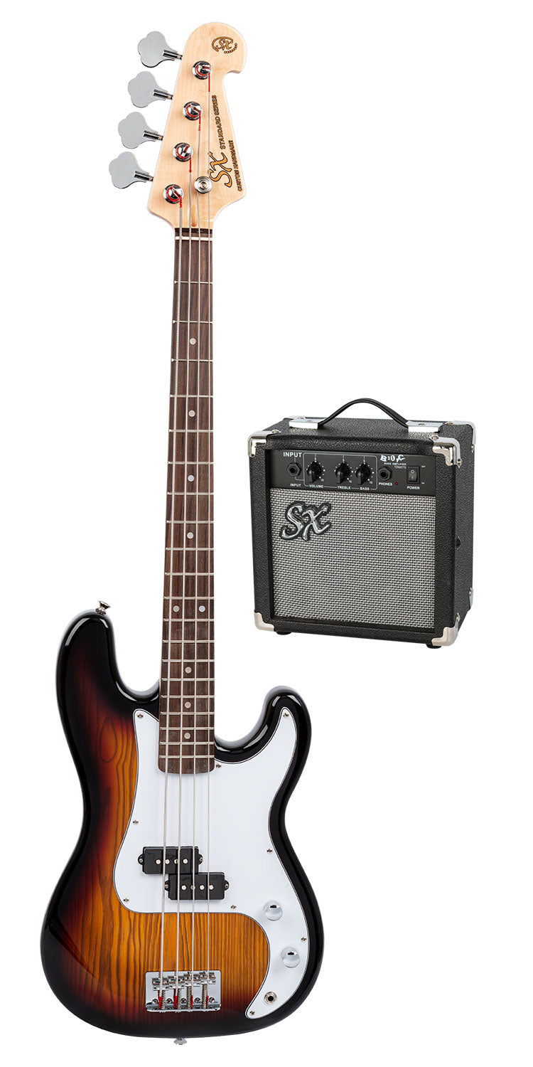 SX 3/4 P Bass Guitar Pack in Sunburst