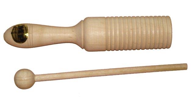 Mano Percussion UE52 Single Tone Ribbed Wood Block w/ Beater