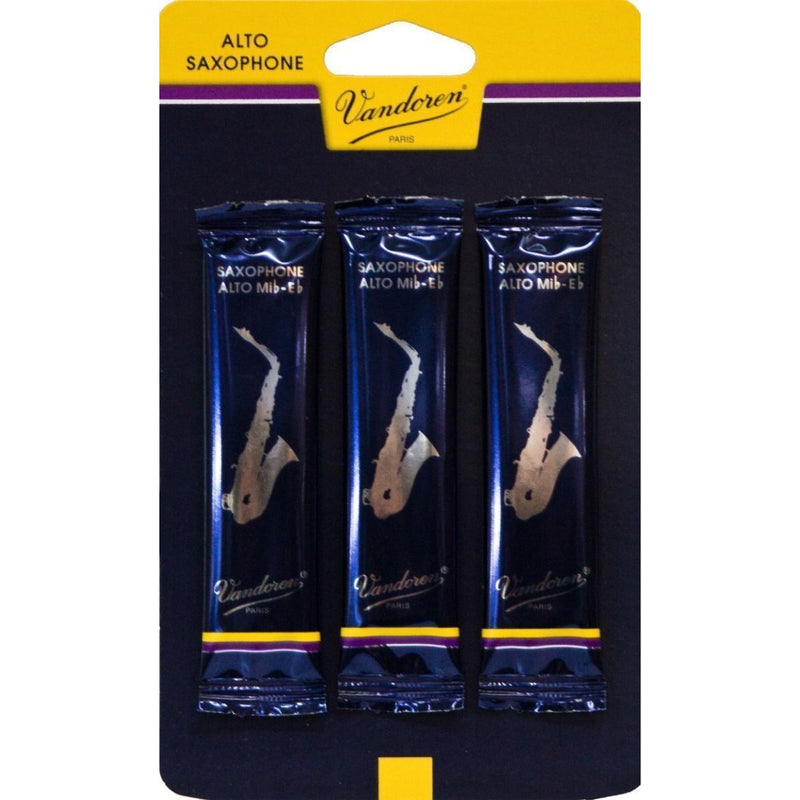 VANDOREN TRADITIONAL ALTO SAX REEDS 1.5 CARD (QTY: 3) - Arties Music Online