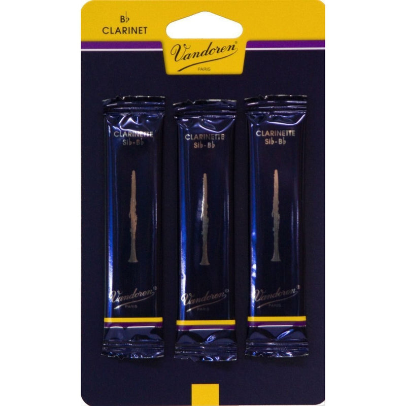 VANDOREN TRADITIONAL Bb CLARINET REEDS 2 CARD (QTY: 3) - Arties Music Online