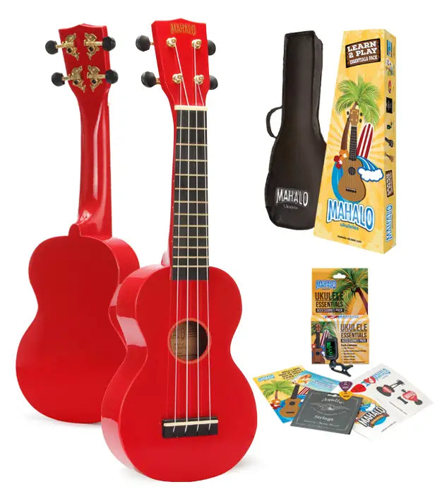 MR1RDK RED MAHALO K ESSENTIALS LEARN 2 PLAY UKULELE PACK